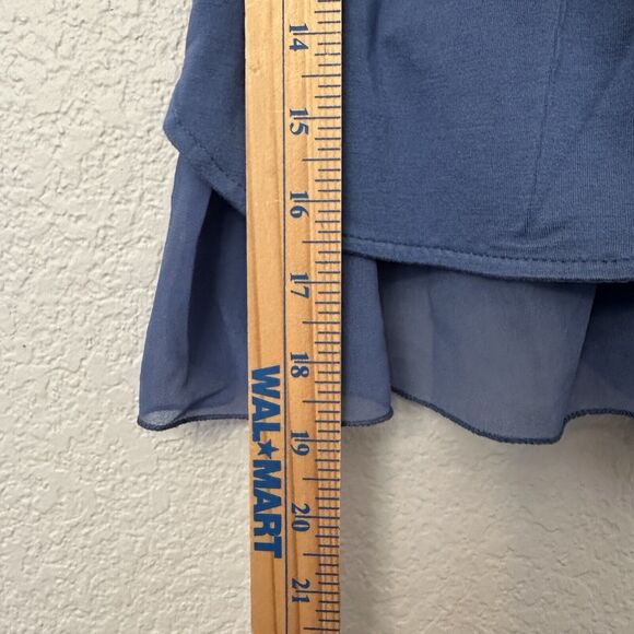 My TwinSet Simona Barbieri Blue Top Sheer Studded Blouse Shirt Size XS 6/116 EUC - Picture 7 of 7